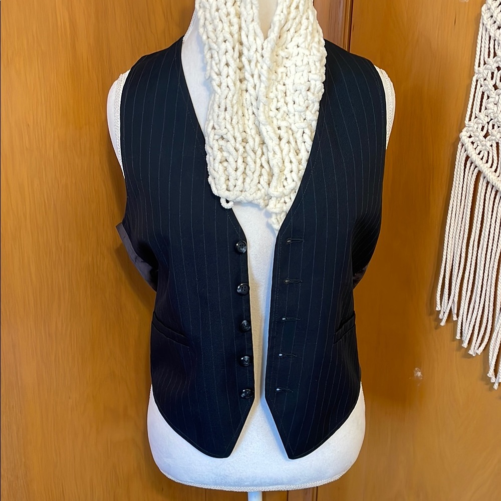 Vintage Joe Namath Navy Blue Vest with V-Neckline